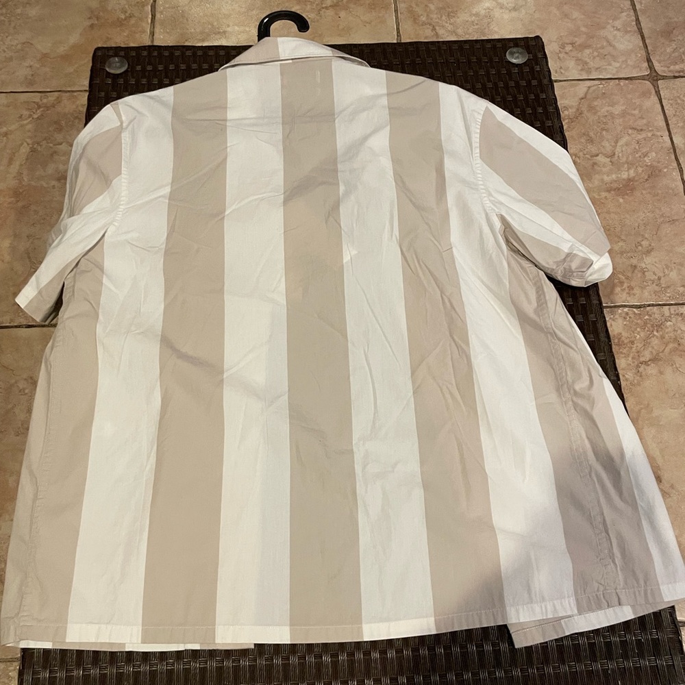 Calvin Klein Men's Stripe Easy Camp Shirt - Picture 2 of 5